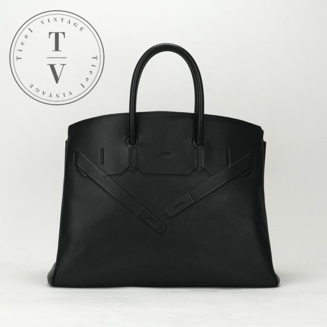 エルメス HERMES シャドーバーキン35 シャドー バーキン35 バッグ トートバッグ スイフト ノワール ブラック 黒 シルバー金具 ヴォースイフトの通販は