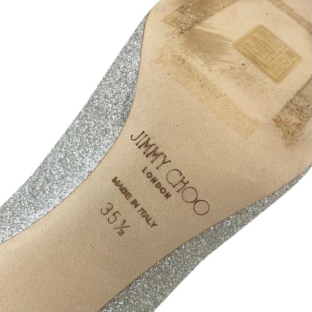 ジミーチュウ シャンパンゴールド「ロミー」パンプス Champagne コースグリッター ファブリック・ポインテッド トゥ