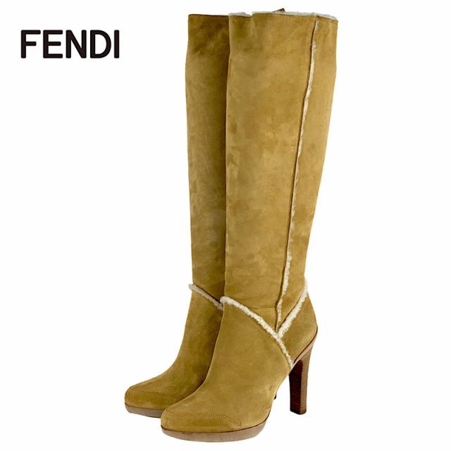 新品正規品ＦＥＮＤＩ フェンディ✨ロングブーツ‼️スウェード ヴィンテージ FENDI スエードロングブーツ（FENDI フェンディ ロングブーツ