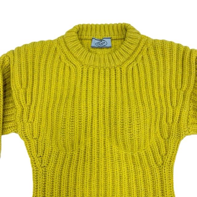 プラダ PRADA トップス ウール イエロー プラダ ニット カップ付き