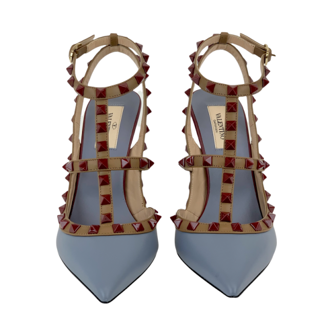 ヴァレンティノ VALENTINO パンプス 靴 シューズ レザー ブルー  