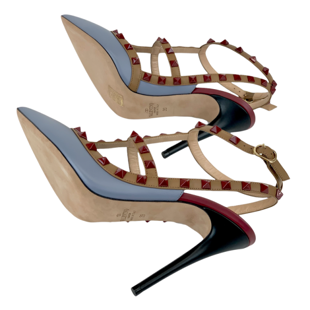 ヴァレンティノ VALENTINO パンプス 靴 シューズ レザー ブルー  