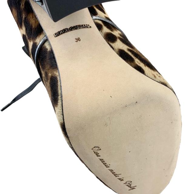 ドルチェアンドガッバーナ DOLCE&GABBANA ブーツ ショートブーツ 靴 シューズ ハラコ ブラウン ブーティ レオパード スタッズ ドルチェアンドガッバーナ DOLCE&GABBANA ブーツ ショートブーツ 靴