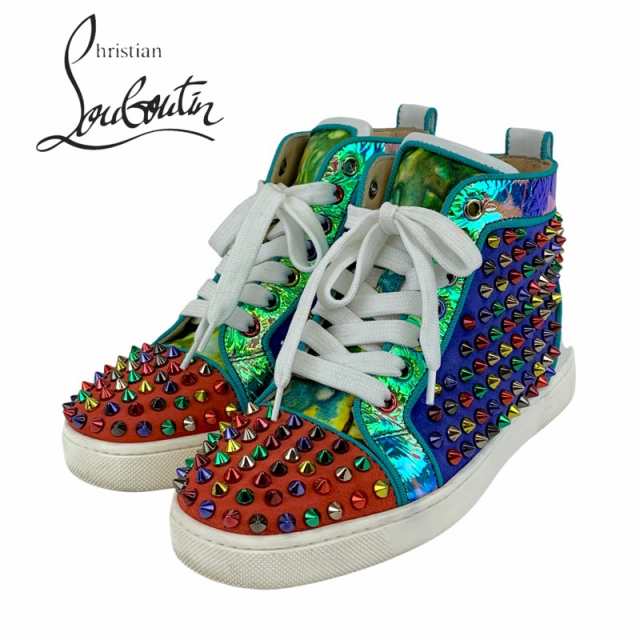 クリスチャンルブタン Christian Louboutin スニーカー 靴 シューズ レザー スエード レッド ブルー ホワイト ハイカットスニーカー