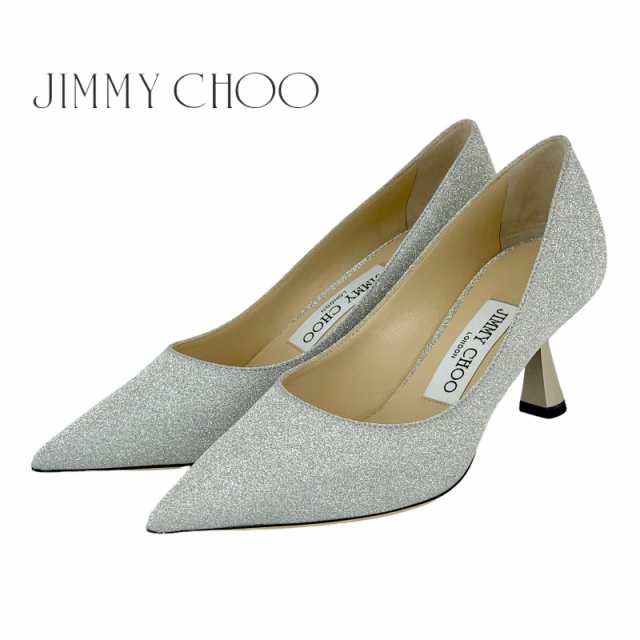 ジミーチュウ JIMMY CHOO パンプス 靴 シューズ グリッター シルバー 未使用 ラメ メタルヒール パーティーシューズ パーティーパンプス