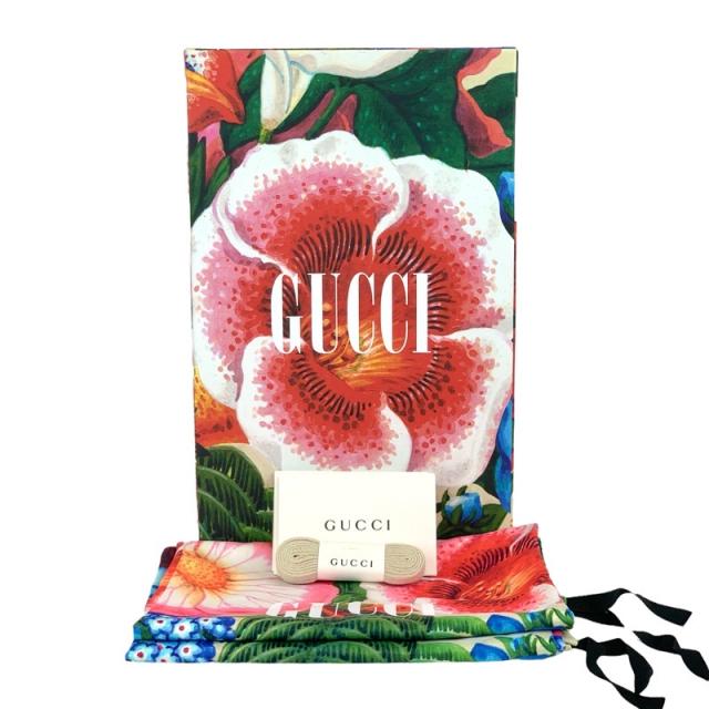 グッチ GUCCI エース スニーカー 靴 シューズ レザー マルチカラー 未使用 イチゴ ロゴ_9