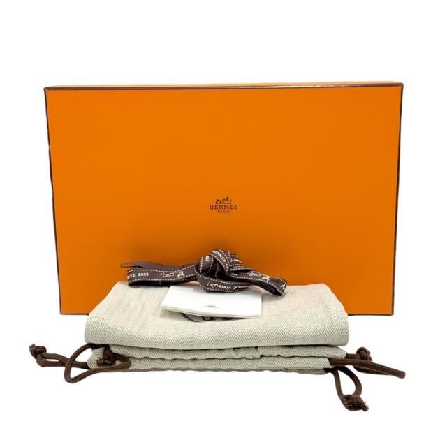 エルメス HERMES グルーピー フラットシューズ 靴 シューズ デニム レザー ライトブルー ブラウン 未使用 ミュール スリッパサンダル_9