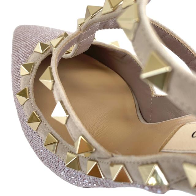ヴァレンティノ VALENTINO ロックスタッズ パンプス 38 ベージュ