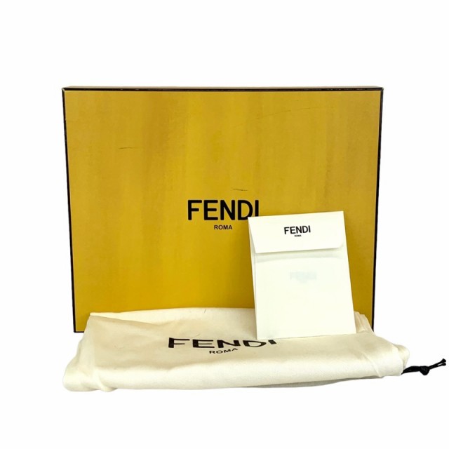 フェンディ FENDI ファースト サンダル 靴 シューズ ミンクファー レザー ブラウン系 ホワイト ゴールド 未使用 ウェッジソール