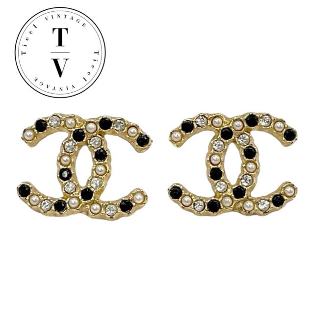 シャネル CHANEL ピアス イヤリング ゴールド ココマーク ラインストーン パールの通販は