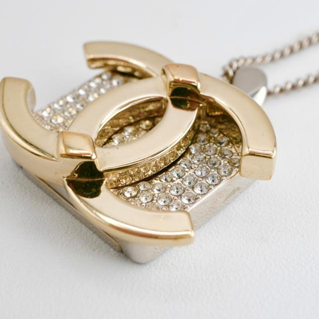シャネル　ネックレス　トップ CHANEL シャネル ネックレス メタル＆ストラス ラインストーン