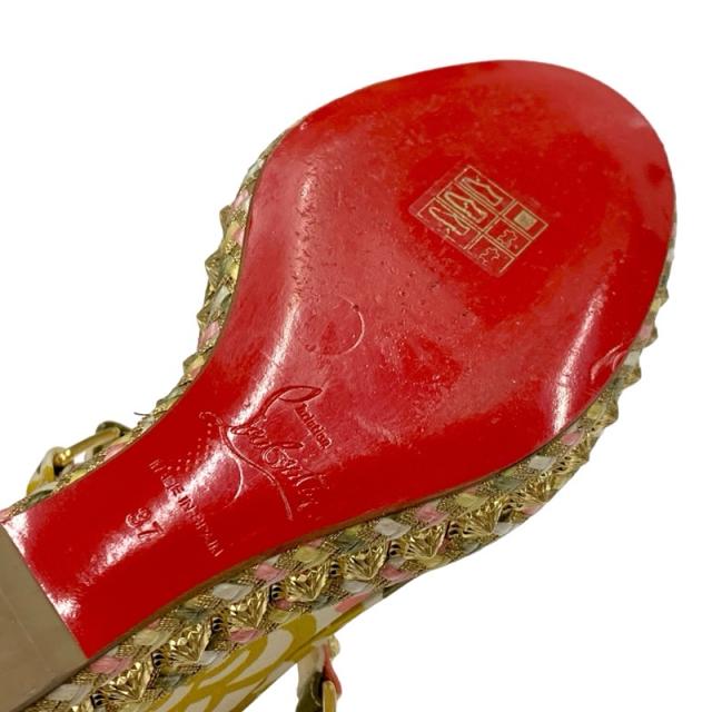 クリスチャンルブタン ピラリヤド スタッズ サンダル 靴 レザー レディース ③ クリスチャンルブタン(Christian Louboutin)クリスチャン