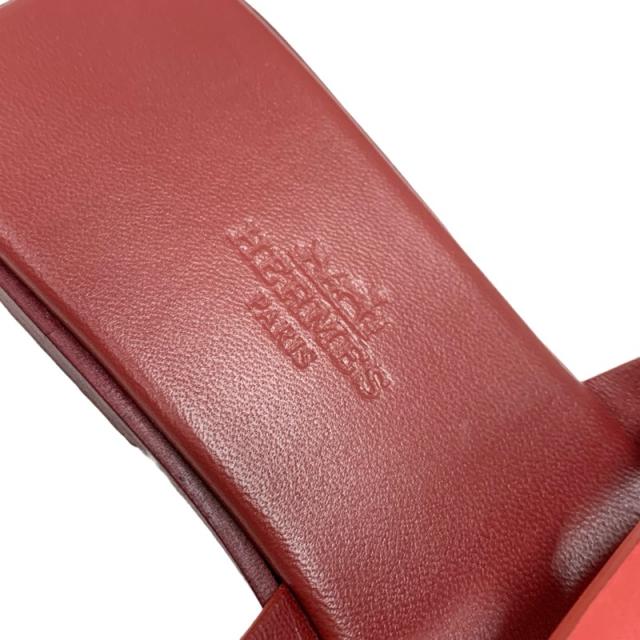 エルメス HERMES アミカ サンダル 靴 シューズ レザー ワインレッド