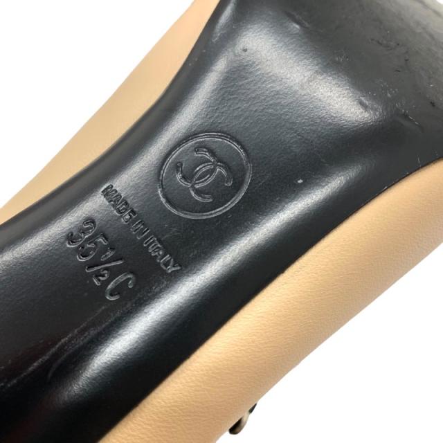 シャネル CHANEL パンプス 靴 シューズ レザー ファブリック ベージュ ブラック サンダル ブーティ ココマーク_7