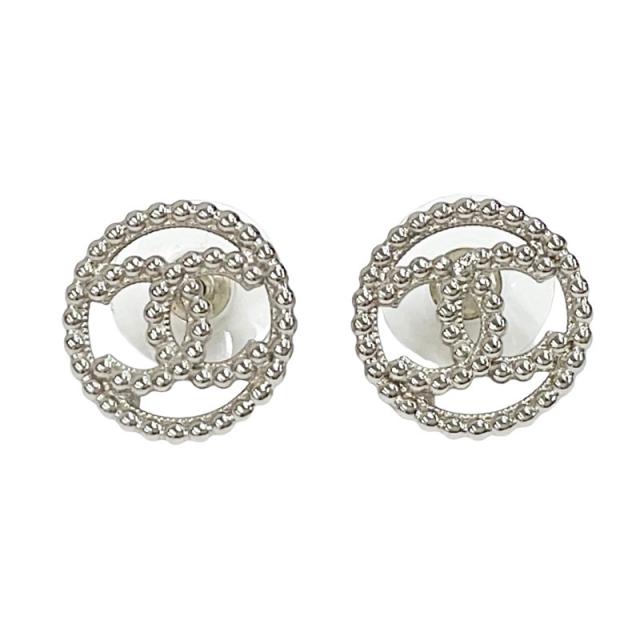 シャネル CHANEL ピアス イヤリング シルバー ココマーク ラウンドの通販は