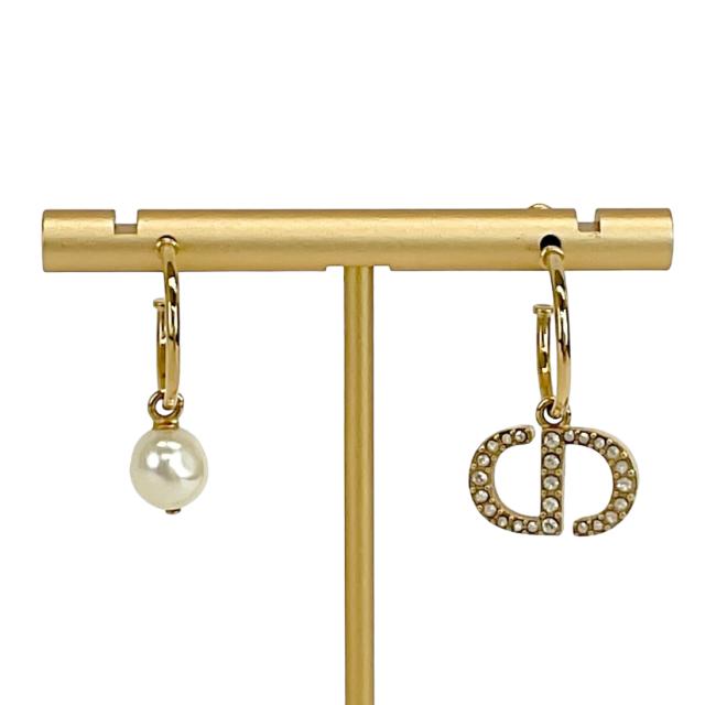 Dior ゴールド フープピアス パール付き 楽天市場】美品 ディオール Dior パール フープピアス ゴールド