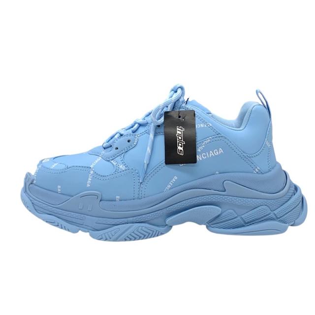バレンシアガ BALENCIAGA トリプルS スニーカー 靴 シューズ レザー ライトブルー 未使用 ロゴ メンズ_2