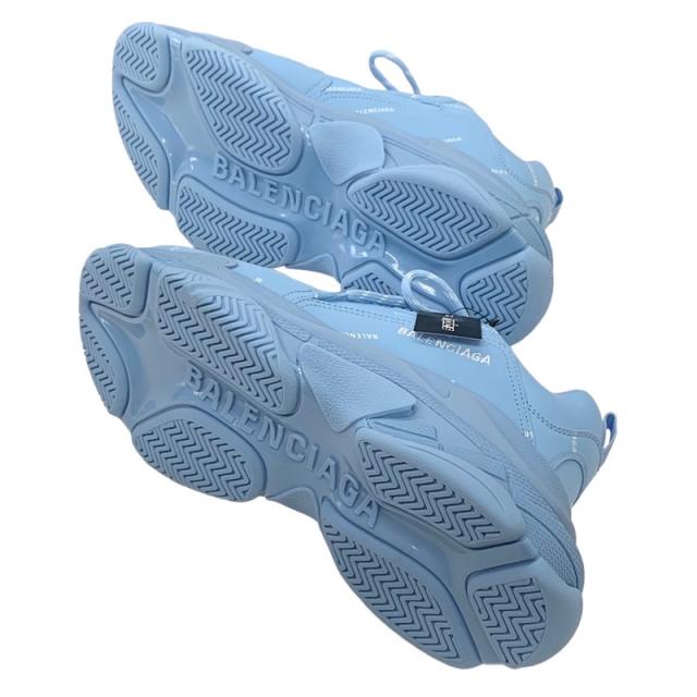 バレンシアガ BALENCIAGA トリプルS スニーカー 靴 シューズ レザー ライトブルー 未使用 ロゴ メンズ_5