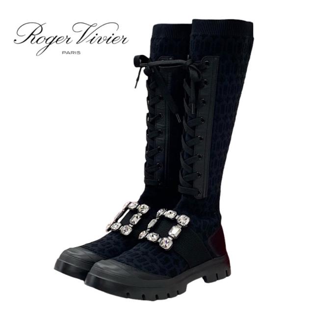 ロジェヴィヴィエ　ビジュー付きバイカーブーツ ロジェヴィヴィエ ビジュー付きバイカーブーツ ロジェヴィヴィエ