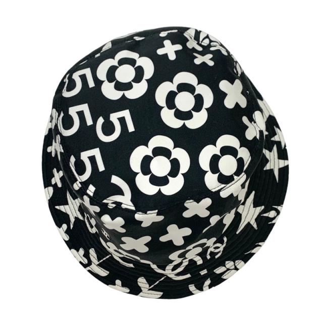 シャネル CHANEL ハット コットン ブラック ホワイト バケットハット 帽子 ココマーク ロゴ_2