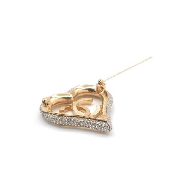 シャネル CHANEL ブローチ コサージュ ゴールド ココマーク ハート