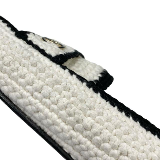 シャネル ファブリック ココマーク 編み込み フラットシューズ ホワイト シャネル CHANEL フラットシューズ 靴 シューズ ファブリック