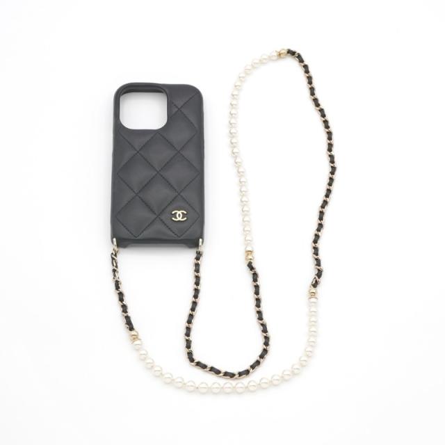 シャネル CHANEL 携帯・スマホアクセサリー ブラック ゴールド ココ