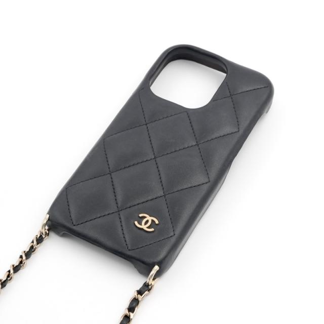 シャネル CHANEL 携帯・スマホアクセサリー ブラック ゴールド ココ