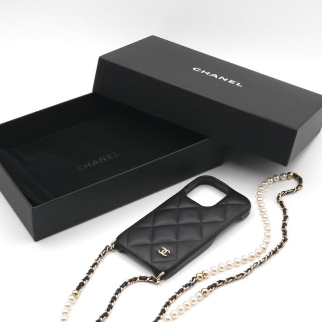 シャネル CHANEL 携帯・スマホアクセサリー ブラック ゴールド ココ