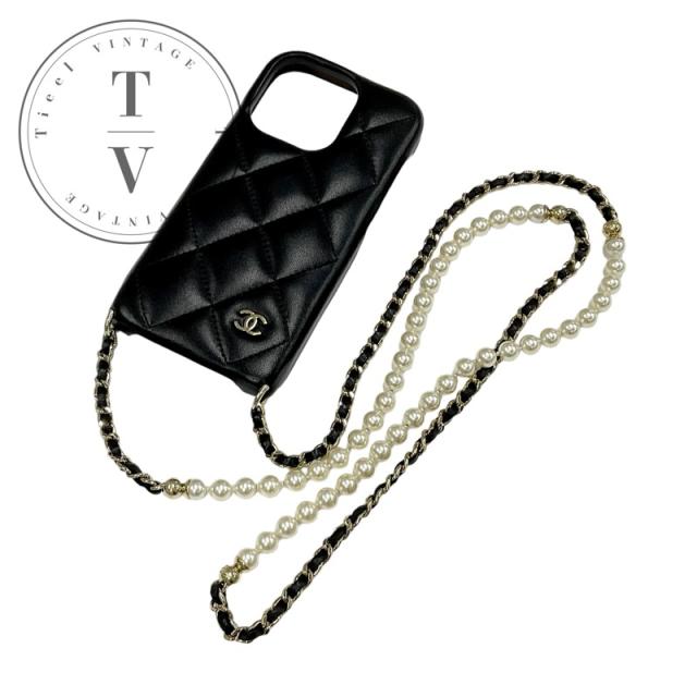 シャネル CHANEL 携帯・スマホアクセサリー ブラック ゴールド ココ