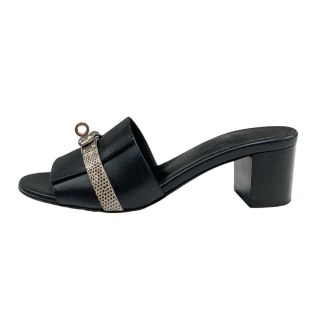 【ブラックレザーがシック♪】エルメス★サンダル Karmen エルメス HERMES ジジ サンダル 靴 シューズ レザー ブラック