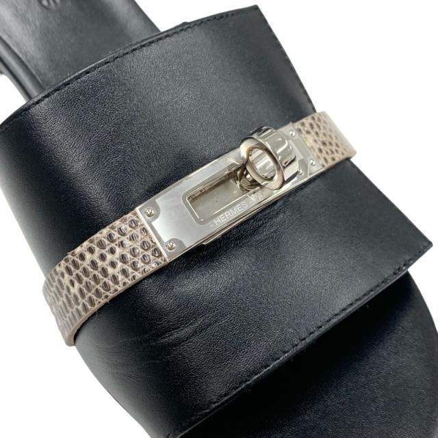 エルメス HERMES ジジ サンダル 靴 シューズ レザー ブラック