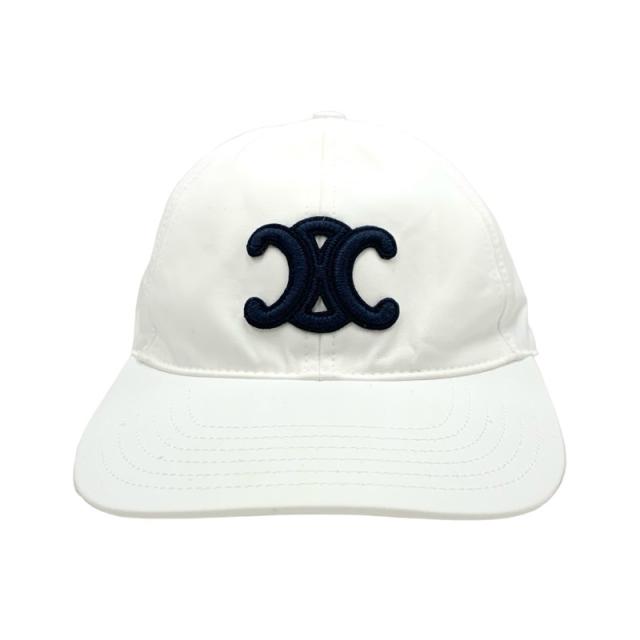 【大好評】CELINE レディース キャップ ホワイト トリオンフ CELINE】トリオンフ ベースボールキャップ /コットン (CELINE