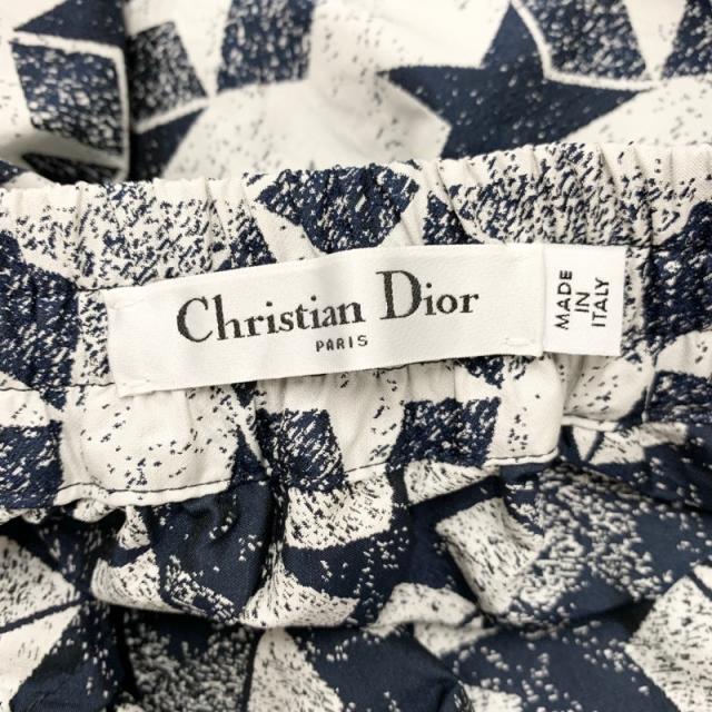 クリスチャンディオール CHRISTIAN DIOR ボトムス ポリエステル ホワイト ネイビー ロングスカート スター ロゴ クリスチャンディオール CHRISTIAN DIOR ボトムス ポリエステル