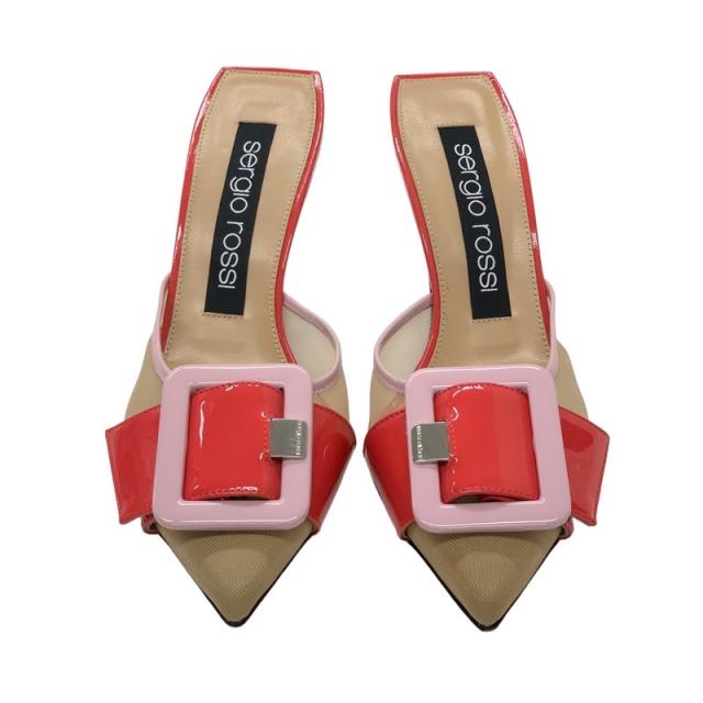 ✨極美品✨Sergio Rossi シルバーメッシュハイヒール 37(24cm) Sandals Beige High heel: 100mm, sr Mermaid - Sandals Soft