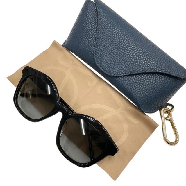 ロエベ LOEWE ブロウライン サングラス ブラック ゴールド ロゴ