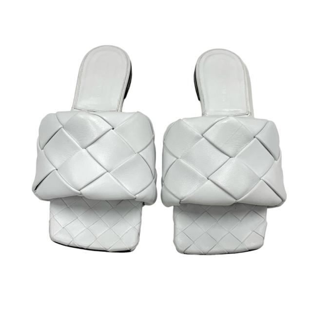 ボッテガヴェネタ BOTTEGAVENETA リド サンダル 靴 シューズ レザー ホワイト フラットサンダル ミュール イントレチャート_1