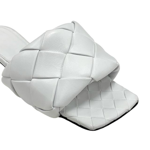 ボッテガヴェネタ BOTTEGAVENETA リド サンダル 靴 シューズ レザー ホワイト フラットサンダル ミュール イントレチャート_8