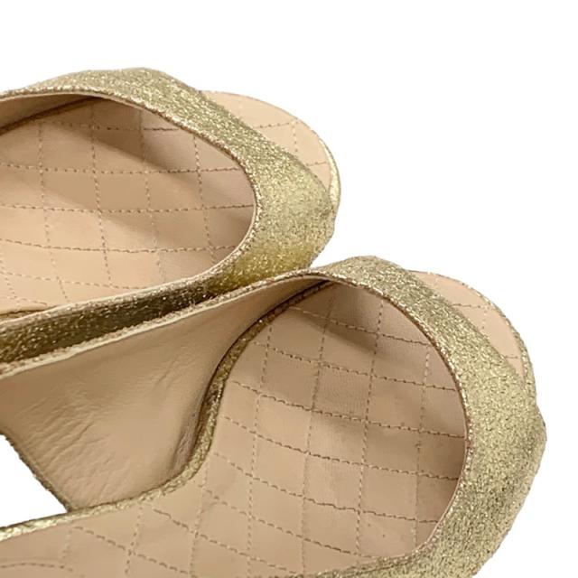 シャネル CHANEL サンダル 靴 シューズ レザー ゴールド スリング