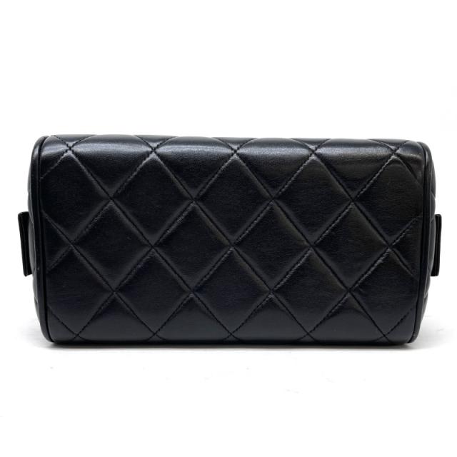 CHANEL ラムスキンバニティバッグポーチ 黒