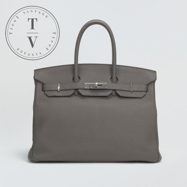 エルメス HERMES バーキン35 バーキン 35 バッグ トートバッグ トゴ エタン グレー シルバー金具の通販は