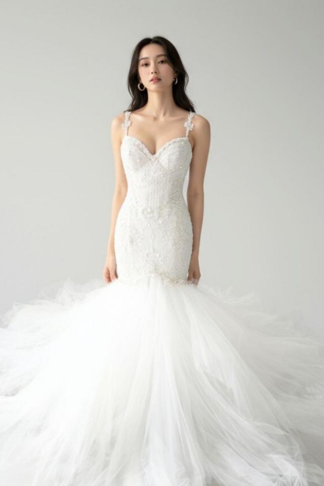 ガリアラハヴ Galia Lahav New Suzanne ニュースザンヌ マーメイドライン ウェディングドレス ホワイト 白 ファーストオーナー チュール