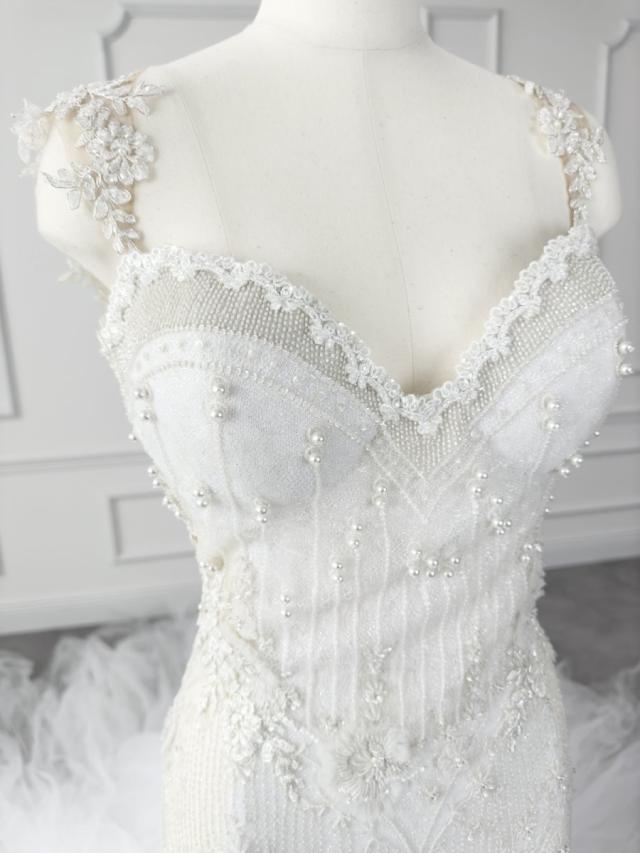 ガリアラハヴ Galia Lahav New Suzanne ニュースザンヌ マーメイドライン ウェディングドレス ホワイト 白 ファーストオーナー チュール ガリアラハヴ Galia Lahav New Suzanne ニュースザンヌ マーメイド