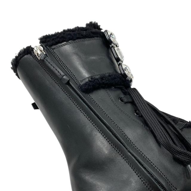 ロジェヴィヴィエ Roger Vivier ウォーキーヴィヴ ブーツ ショートブーツ 靴 シューズ レザー ムートン ブラック 黒 ムートンブーツ_8