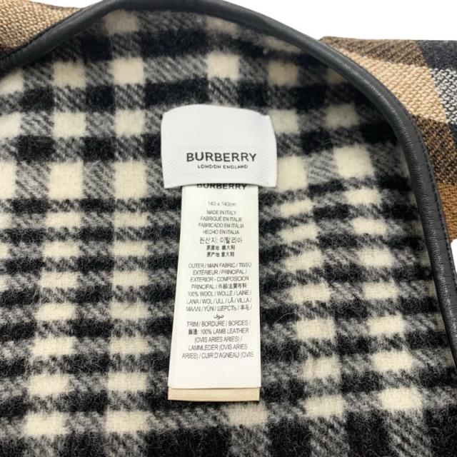 バーバリー BURBERRY アウター ウール ブラウン系 チェック ケープ ポンチョ_4