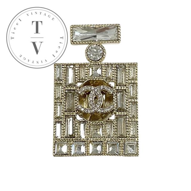 シャネル CHANEL ブローチ コサージュ ゴールド ココマーク 香水