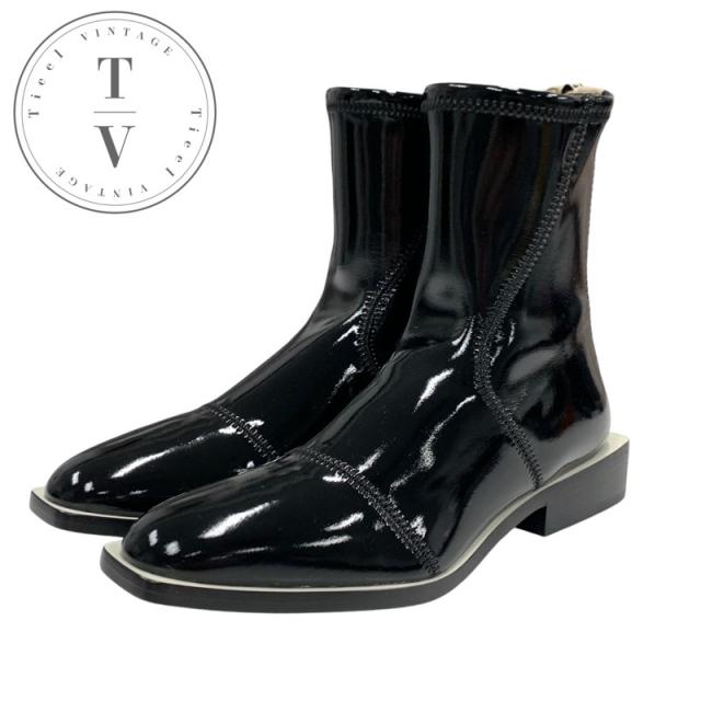 FENDI フェンディリブストレッチファブリックバイカーショートブーツ靴