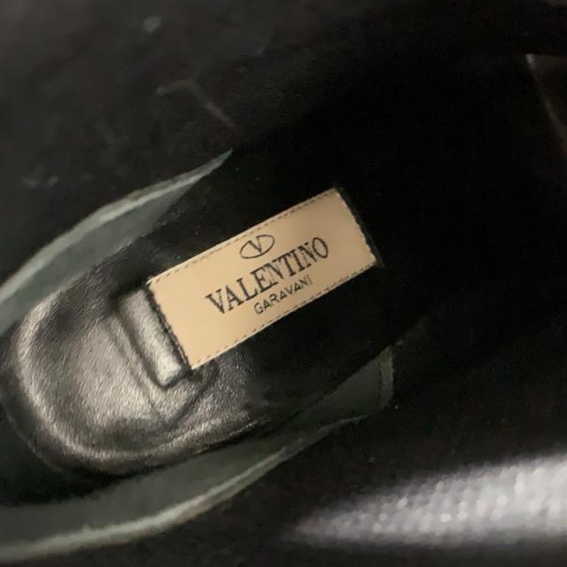 ヴァレンティノ VALENTINO ブーツ ショートブーツ 靴 シューズ ファブリック レザー ブラック 黒 ゴールド ソックスブーツ