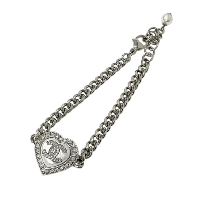 シャネル CHANEL ブレスレット バングル カフ シルバー ハート