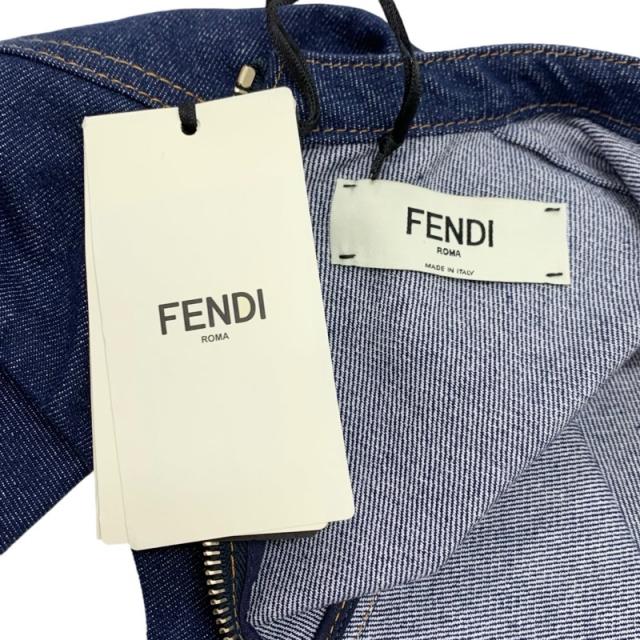 フェンディ FENDI ワンピース コットン ブルー ゴールド デニム ベルト